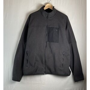The North Face Men's Jacket L Black Full Zip Fleece Softshell Hybrid Pocket Warm